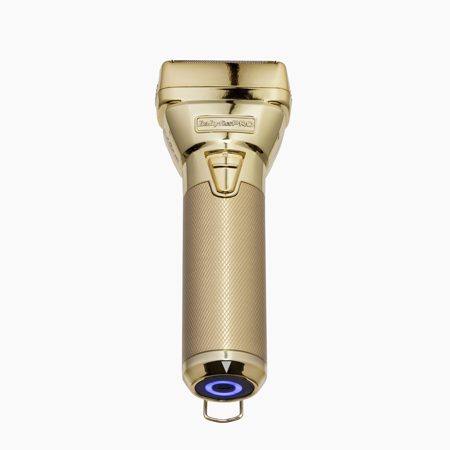 BaBylissPRO FXONE All-Metal Gold Shaver angled upward